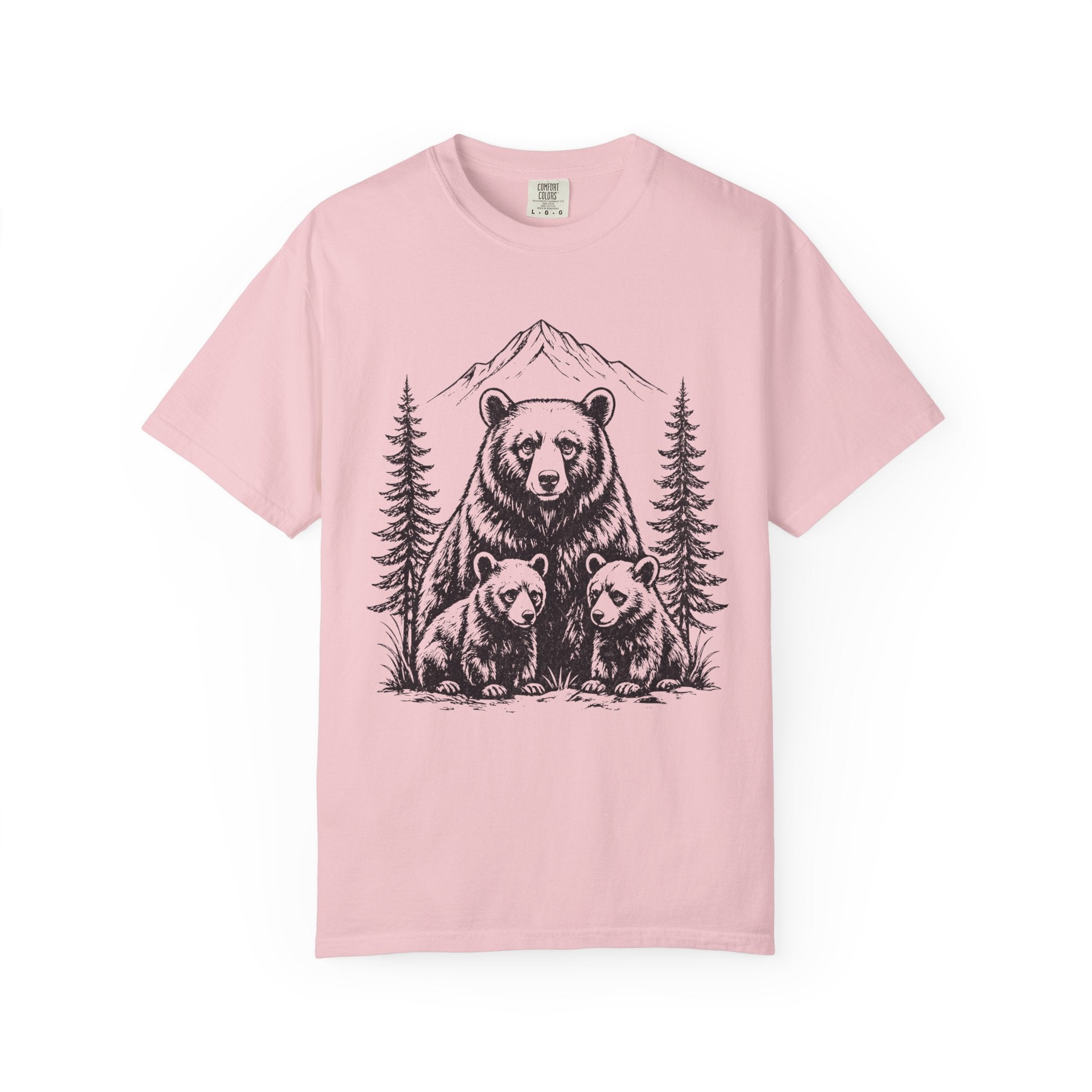 Bear Family Nature Shirt, Wildlife Lover Gift, Woodland Animal Tee, Forest Family Graphic Shirt, Comfort Colors Tee