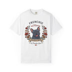 Blue French Bulldog Dog Mom T-Shirt | Fueled by Coffee & Frenchie Love