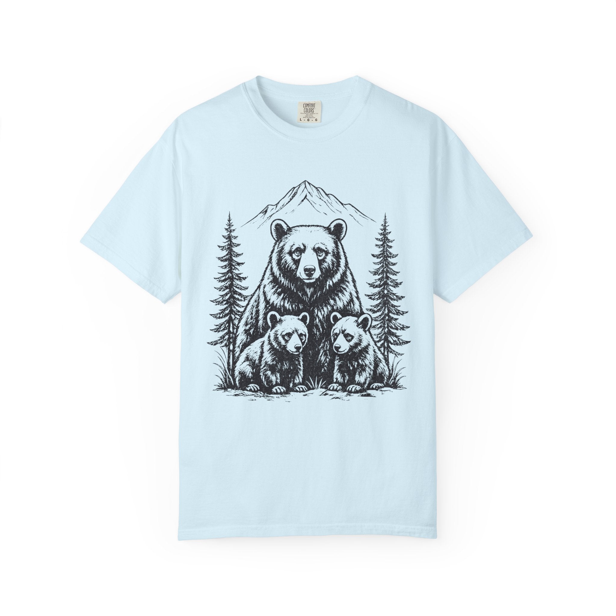 Bear Family Nature Shirt, Wildlife Lover Gift, Woodland Animal Tee, Forest Family Graphic Shirt, Comfort Colors Tee