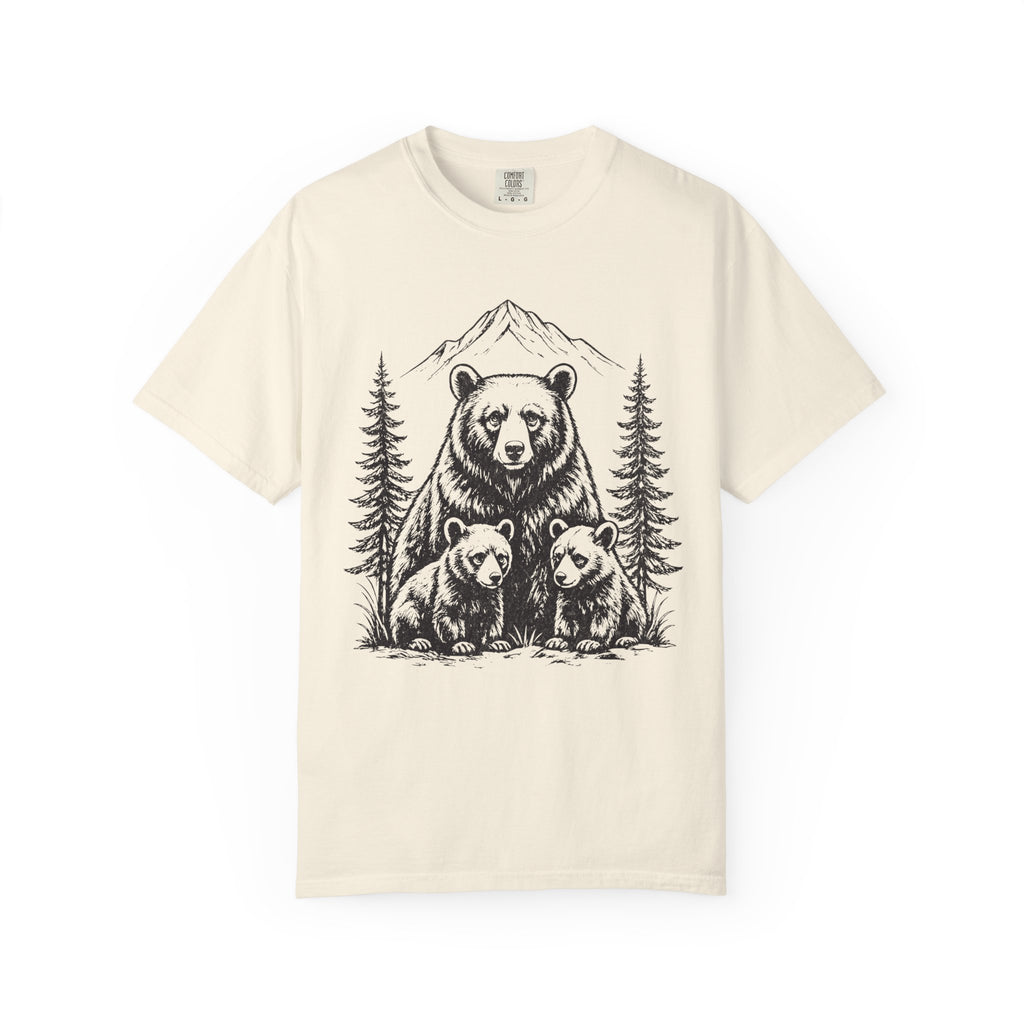 Bear Family Nature Shirt, Wildlife Lover Gift, Woodland Animal Tee, Forest Family Graphic Shirt, Comfort Colors Tee