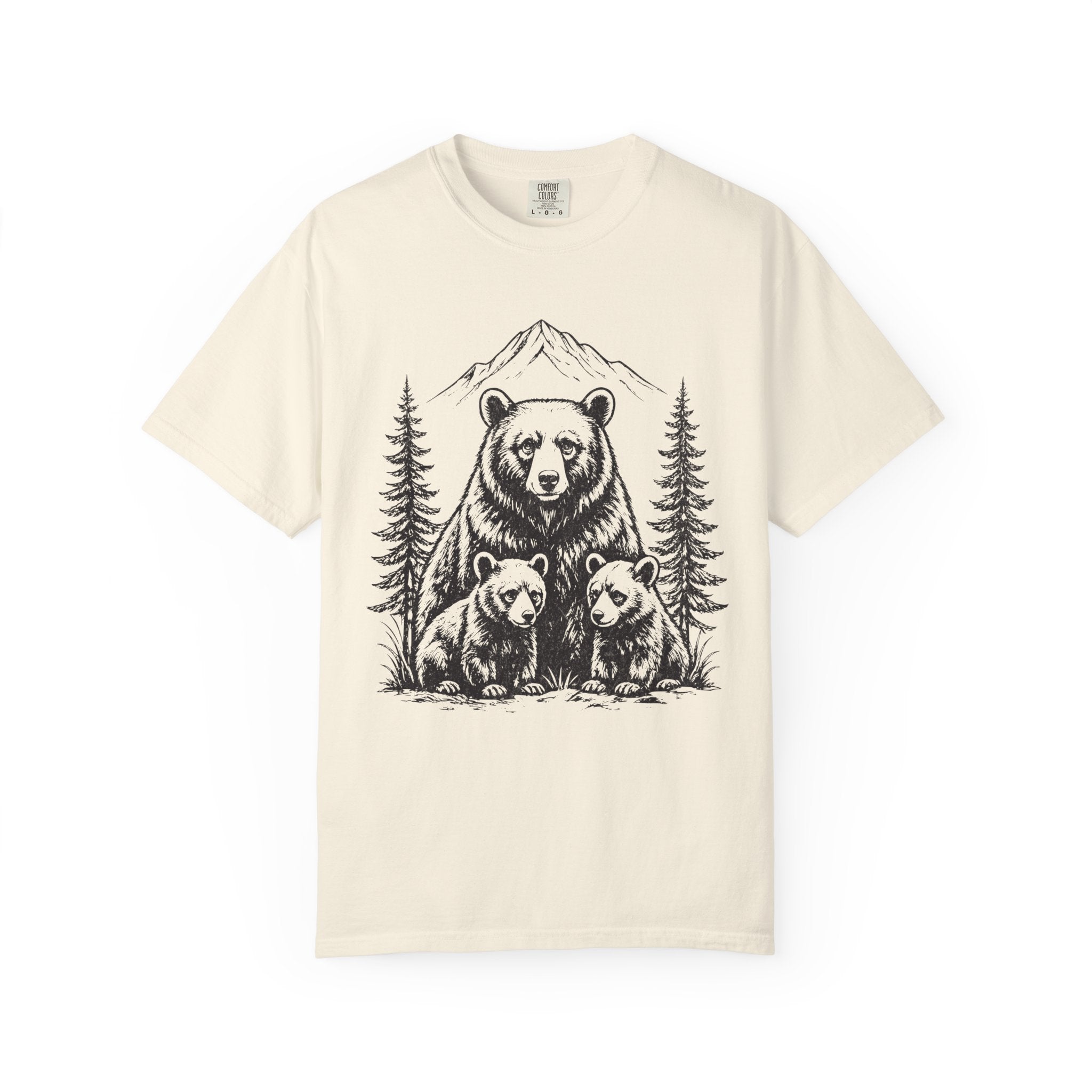 Bear Family Nature Shirt, Wildlife Lover Gift, Woodland Animal Tee, Forest Family Graphic Shirt, Comfort Colors Tee