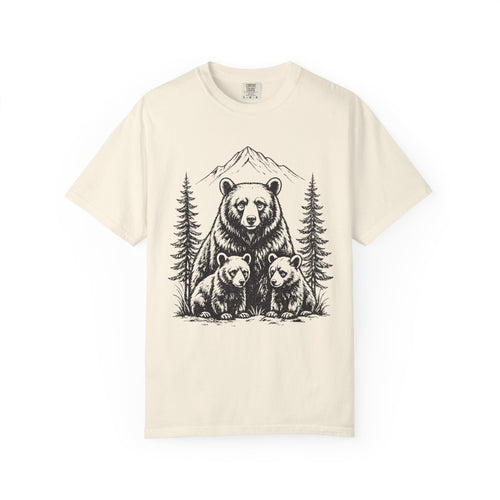 Bear Family Nature Shirt, Wildlife Lover Gift, Woodland Animal Tee, Forest Family Graphic Shirt, Comfort Colors Tee