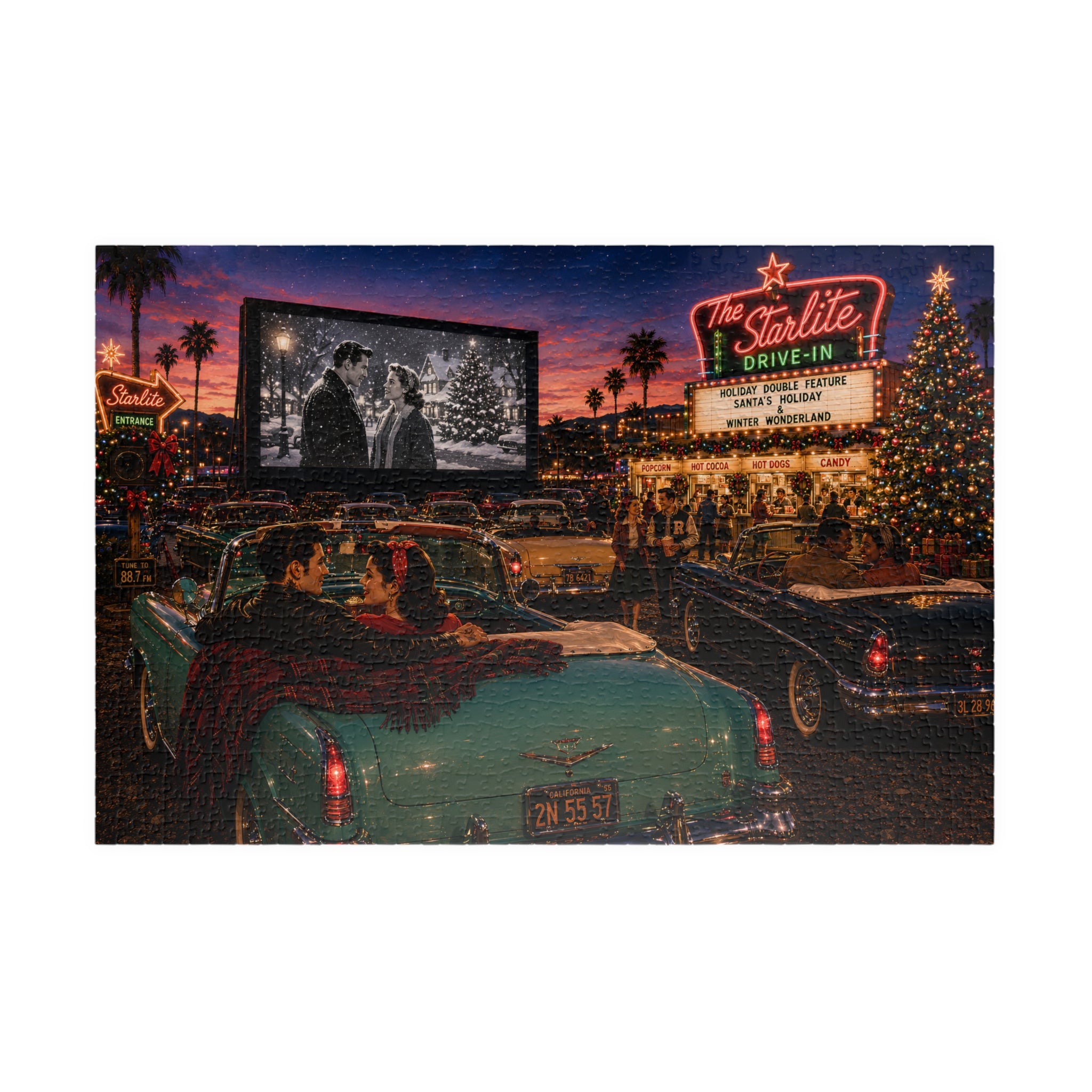 Starlite Drive-In – Retro Date Night & Classic Car Art Puzzle