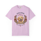 Light Golden Retriever Dog Mom T-Shirt | Fueled by Coffee & Golden Love