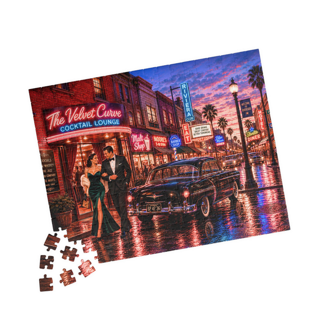 One Drink and We'll See – Retro Cocktail Lounge Art Puzzle