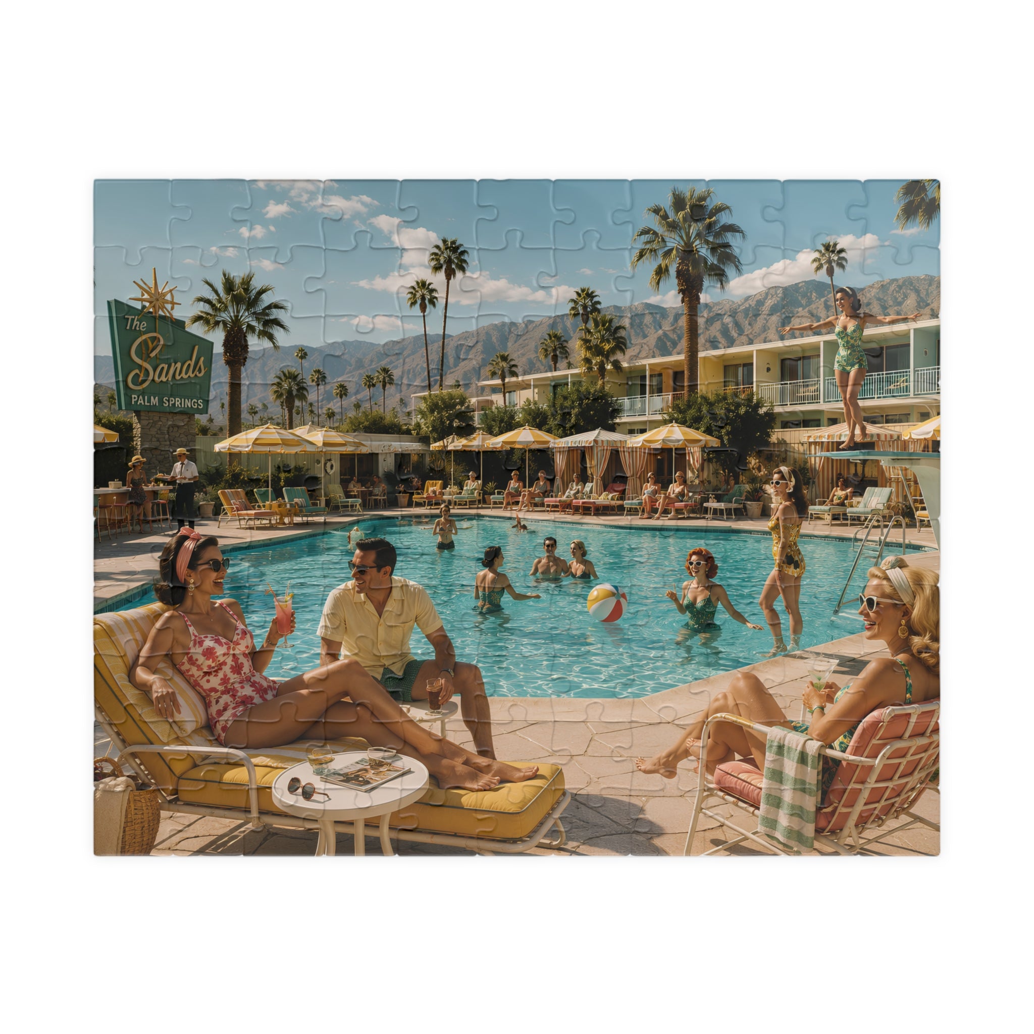 Check In, Dress Down – Palm Springs Poolside Jigsaw Puzzle