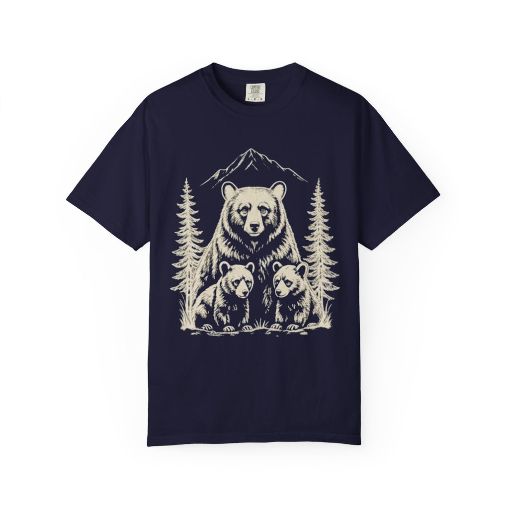 Bear Family Nature Shirt, Wildlife Lover Gift, Woodland Animal Tee, Forest Family Graphic Shirt, Comfort Colors Tee