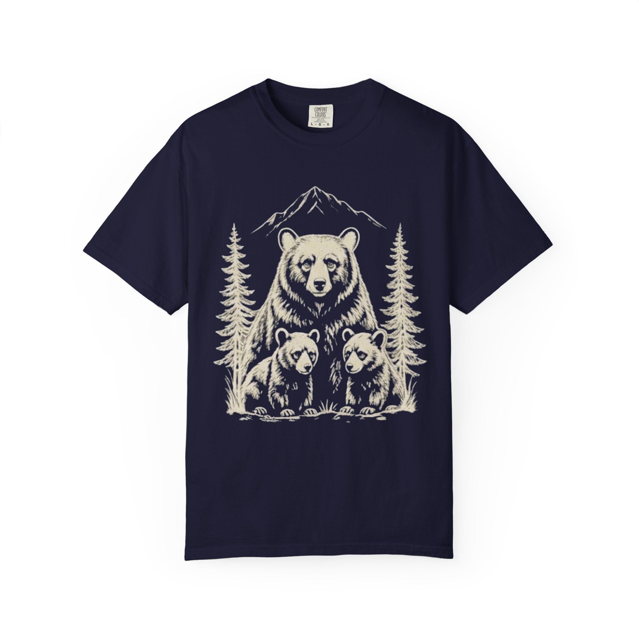 Bear Family Nature Shirt, Wildlife Lover Gift, Woodland Animal Tee, Forest Family Graphic Shirt, Comfort Colors Tee