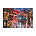 A Little Rain Never Ruined the Outfit – Retro Pin-Up City Art Puzzle