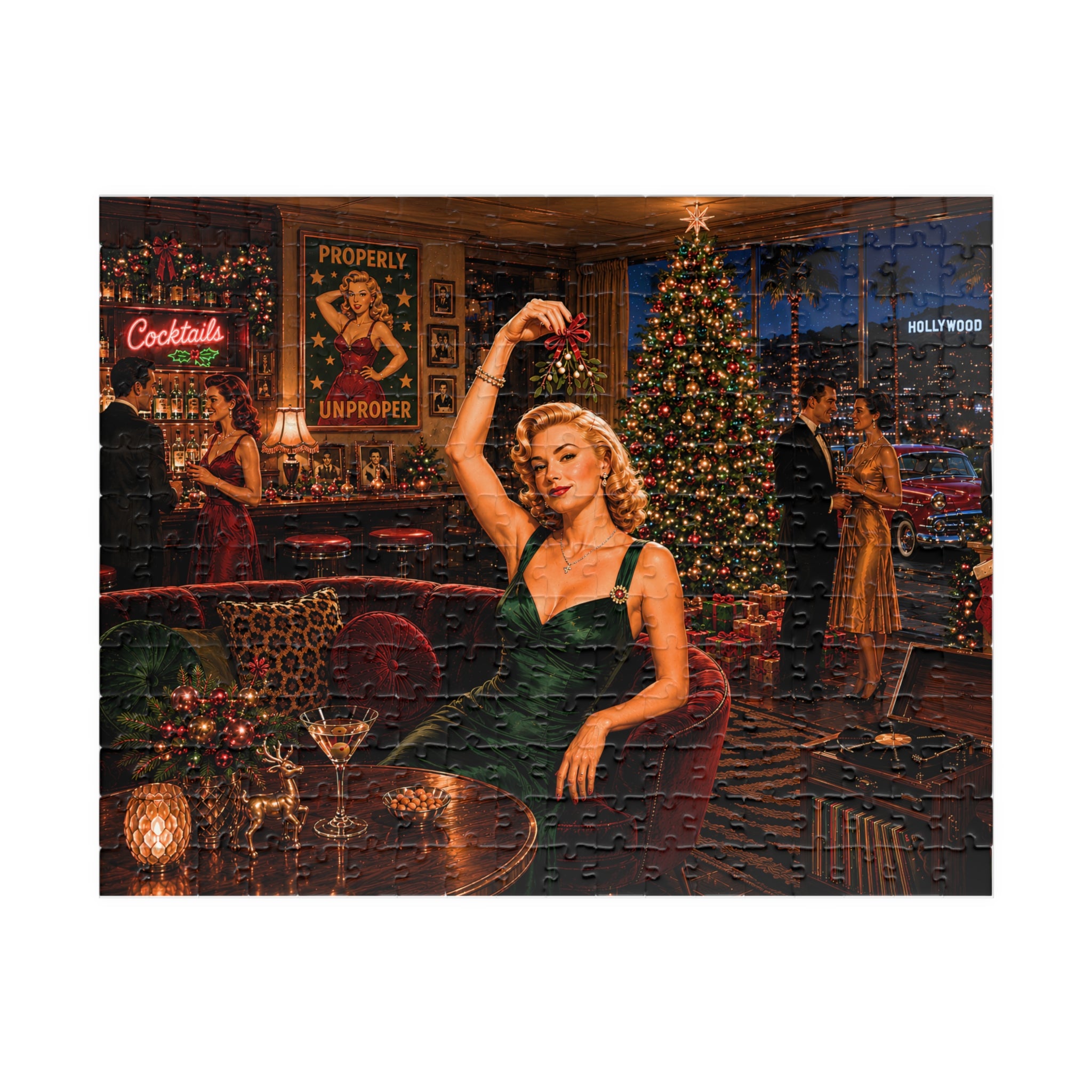 Dressed for Trouble – Vintage Cocktail Lounge Jigsaw Puzzle