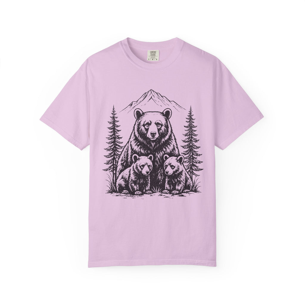 Bear Family Nature Shirt, Wildlife Lover Gift, Woodland Animal Tee, Forest Family Graphic Shirt, Comfort Colors Tee