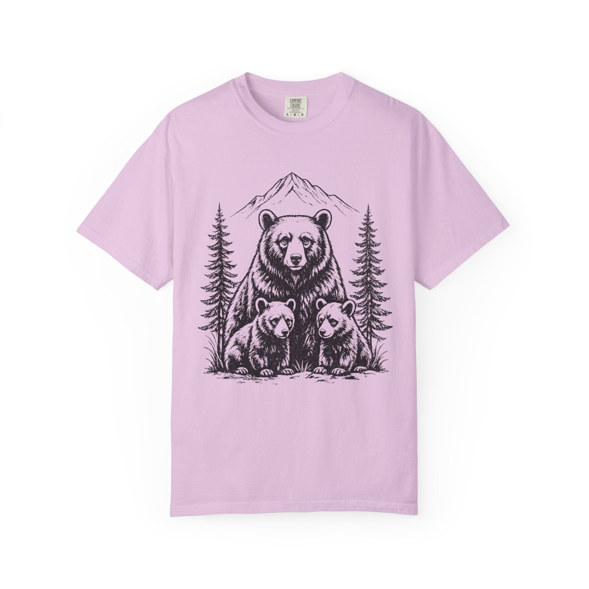 Bear Family Nature Shirt, Wildlife Lover Gift, Woodland Animal Tee, Forest Family Graphic Shirt, Comfort Colors Tee