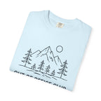 Out Of Office Club Minimal Shirt, Mountain Line Art Tee, Nature Lover Gift, Simple Hiking Shirt, Outdoor Graphic Comfort Colors