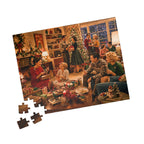 Cozy Vintage Christmas – Retro Holiday Gathering Art Puzzle