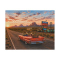 No Plans, No Problem – Retro Route 66 Desert Road Trip Art Puzzle