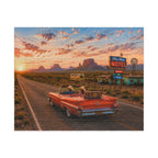 No Plans, No Problem – Retro Route 66 Desert Road Trip Art Puzzle
