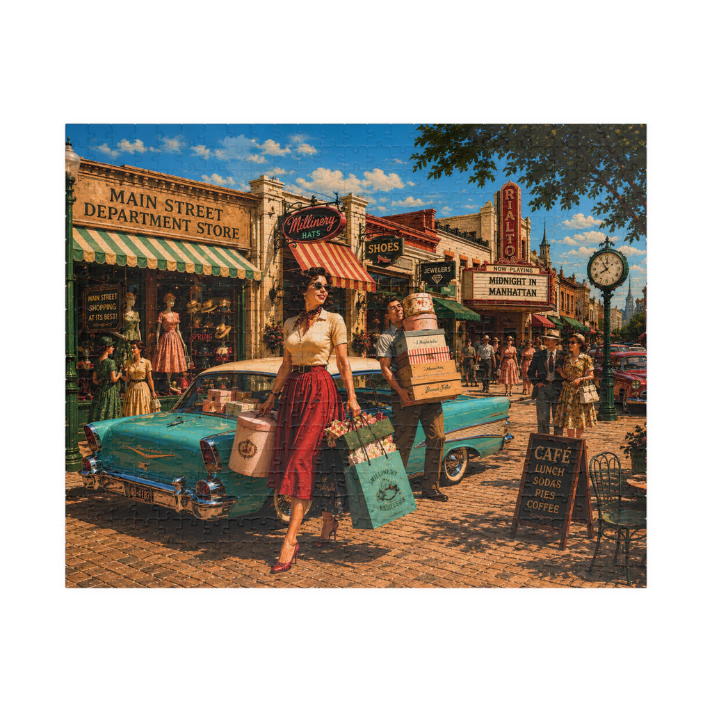 Just One More Little Thing – Retro Main Street Shopping Art Puzzle