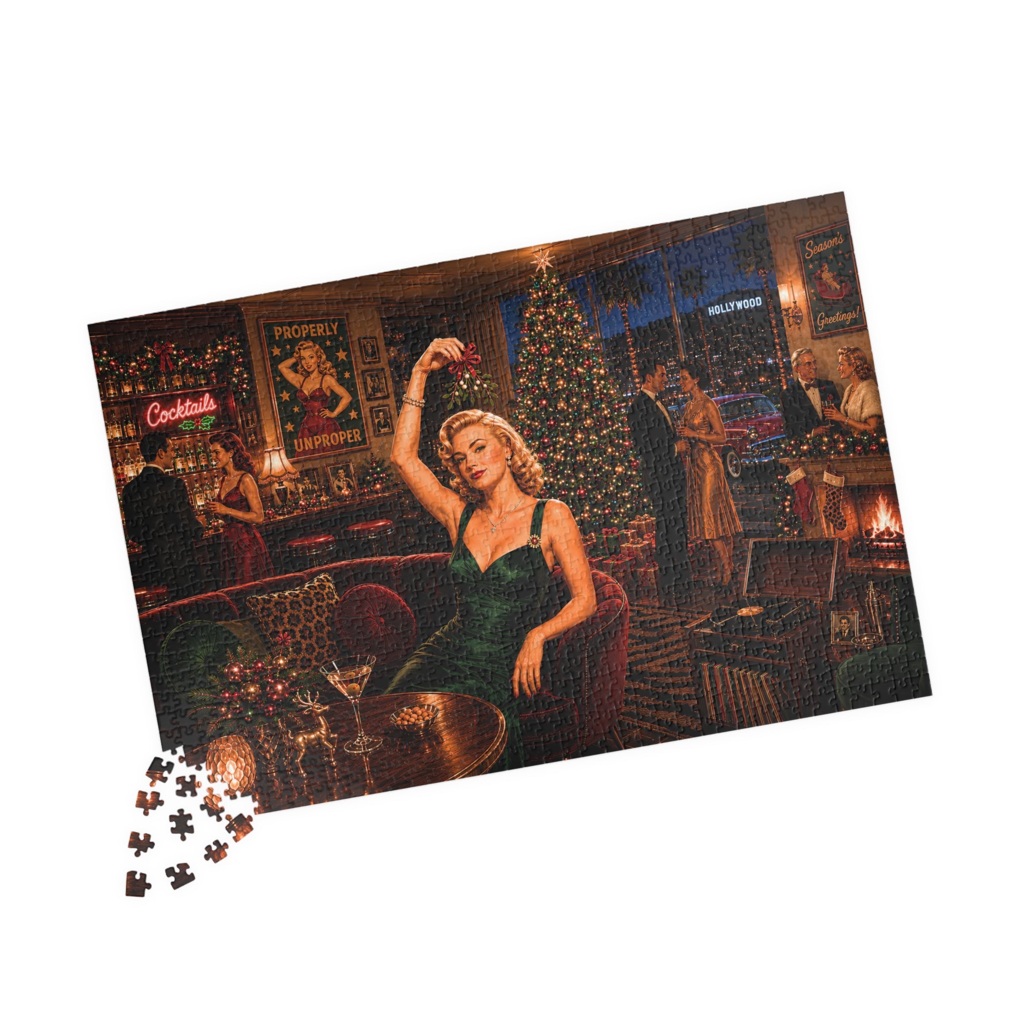 Dressed for Trouble – Vintage Cocktail Lounge Jigsaw Puzzle