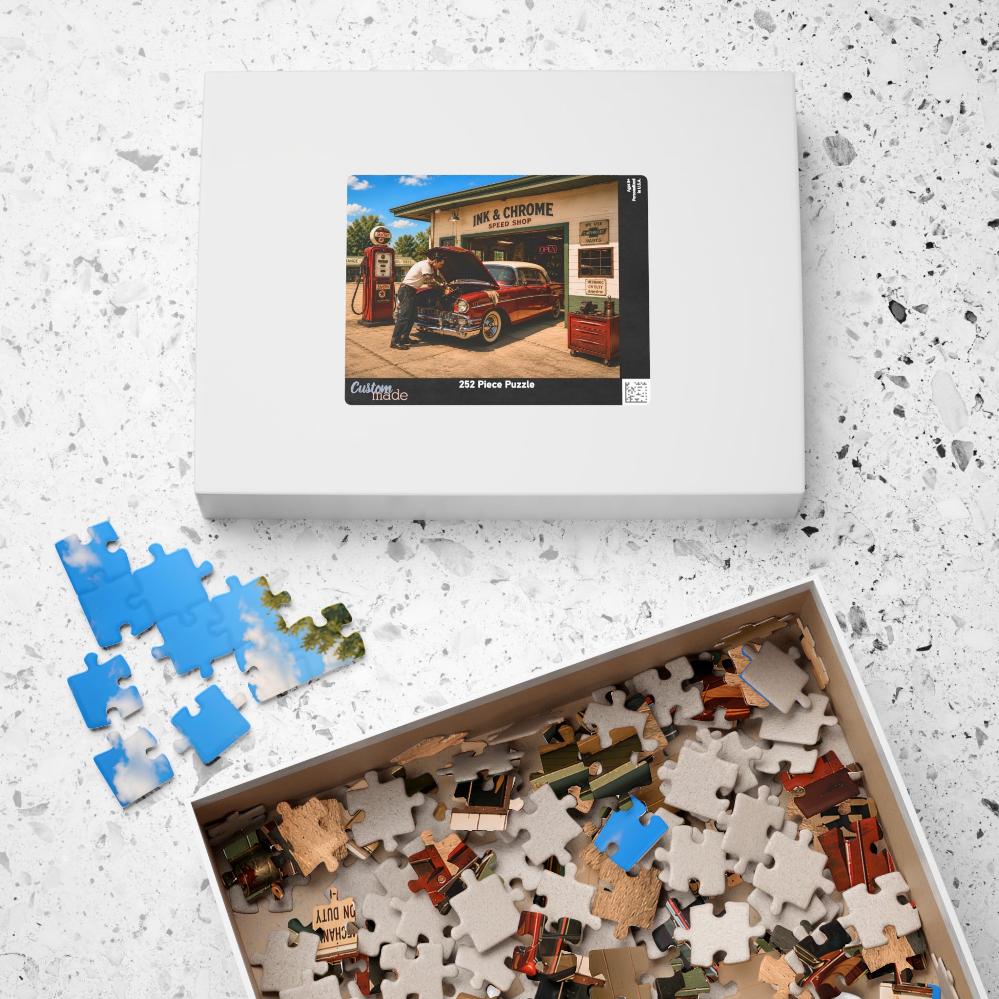 She Likes a Little Trouble Under the Hood – Retro Garage Art Puzzle