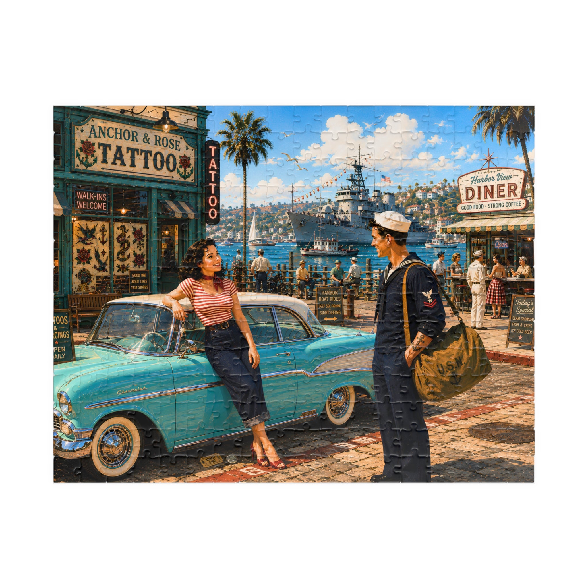 Shore Leave Has Its Perks – Vintage Sailor & Tattoo Art Puzzle