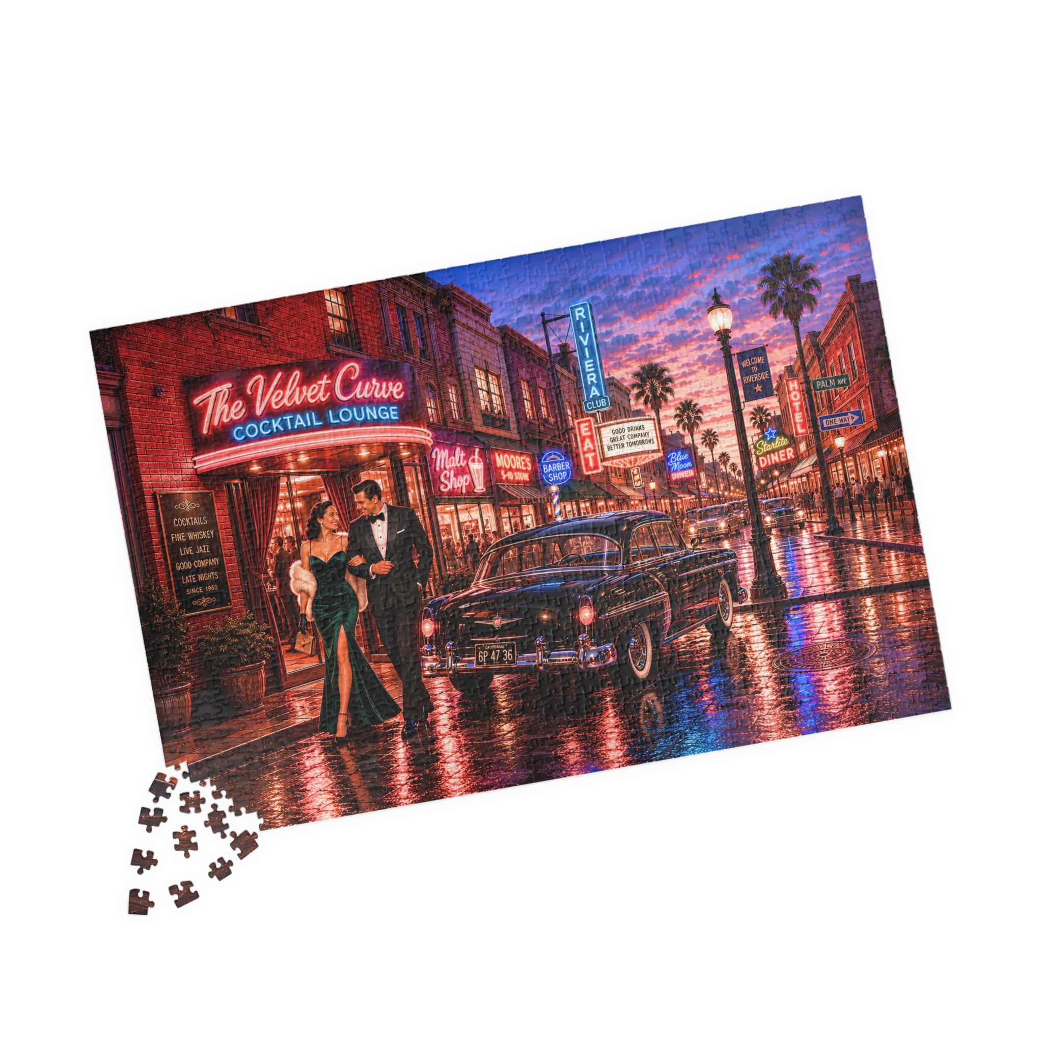 One Drink and We'll See – Retro Cocktail Lounge Art Puzzle