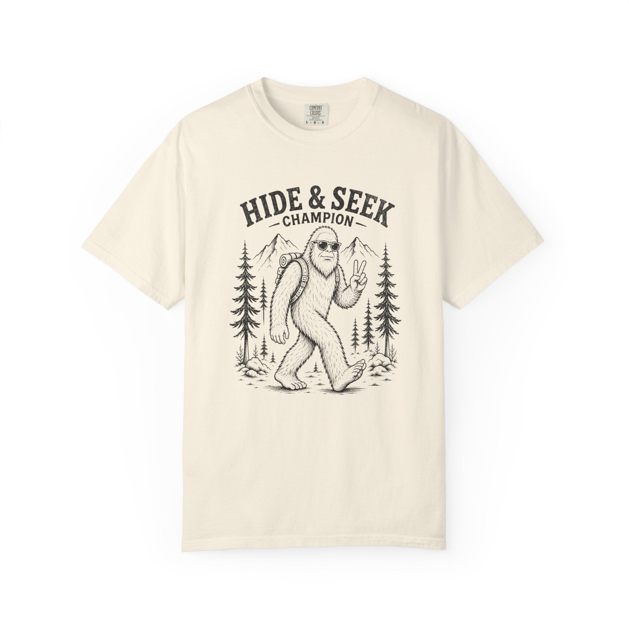 Hide and Seek Champion Shirt, Funny Bigfoot Tee, Sasquatch Joke Gift, Camping Humor Shirt, Comfort Colors