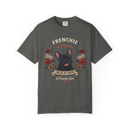 Black French Bulldog Mom Shirt, Black Frenchie Gift for Dog Mom, Floral French Bulldog Tee, Comfort Colors Coffee Lover Shirt