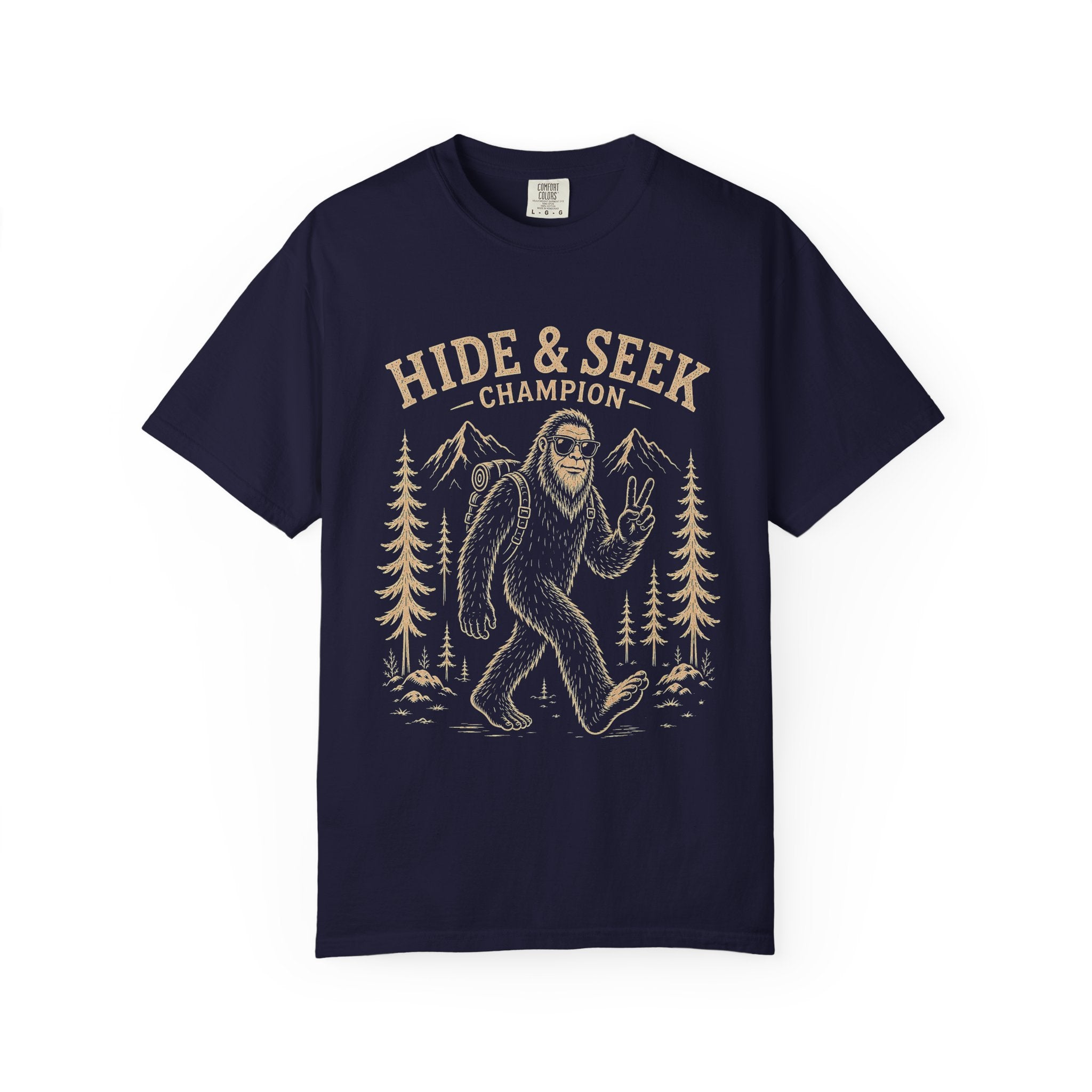 Hide and Seek Champion Shirt, Funny Bigfoot Tee, Sasquatch Joke Gift, Camping Humor Shirt, Comfort Colors
