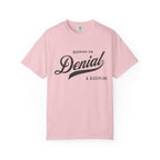 Fueled by Denial & Discipline – Funny Gym T-Shirt | Explorer Edition