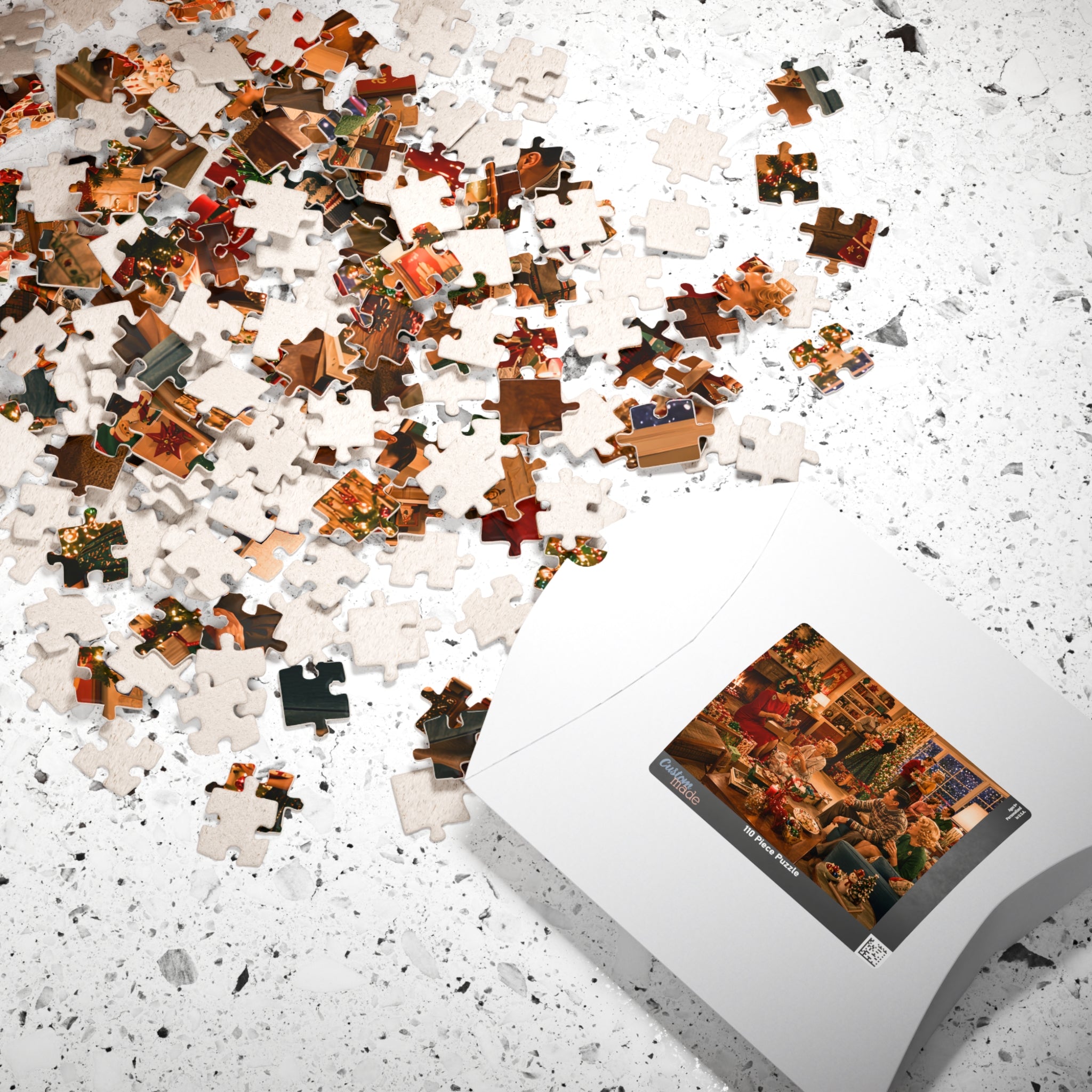 Cozy Vintage Christmas – Retro Holiday Gathering Art Puzzle