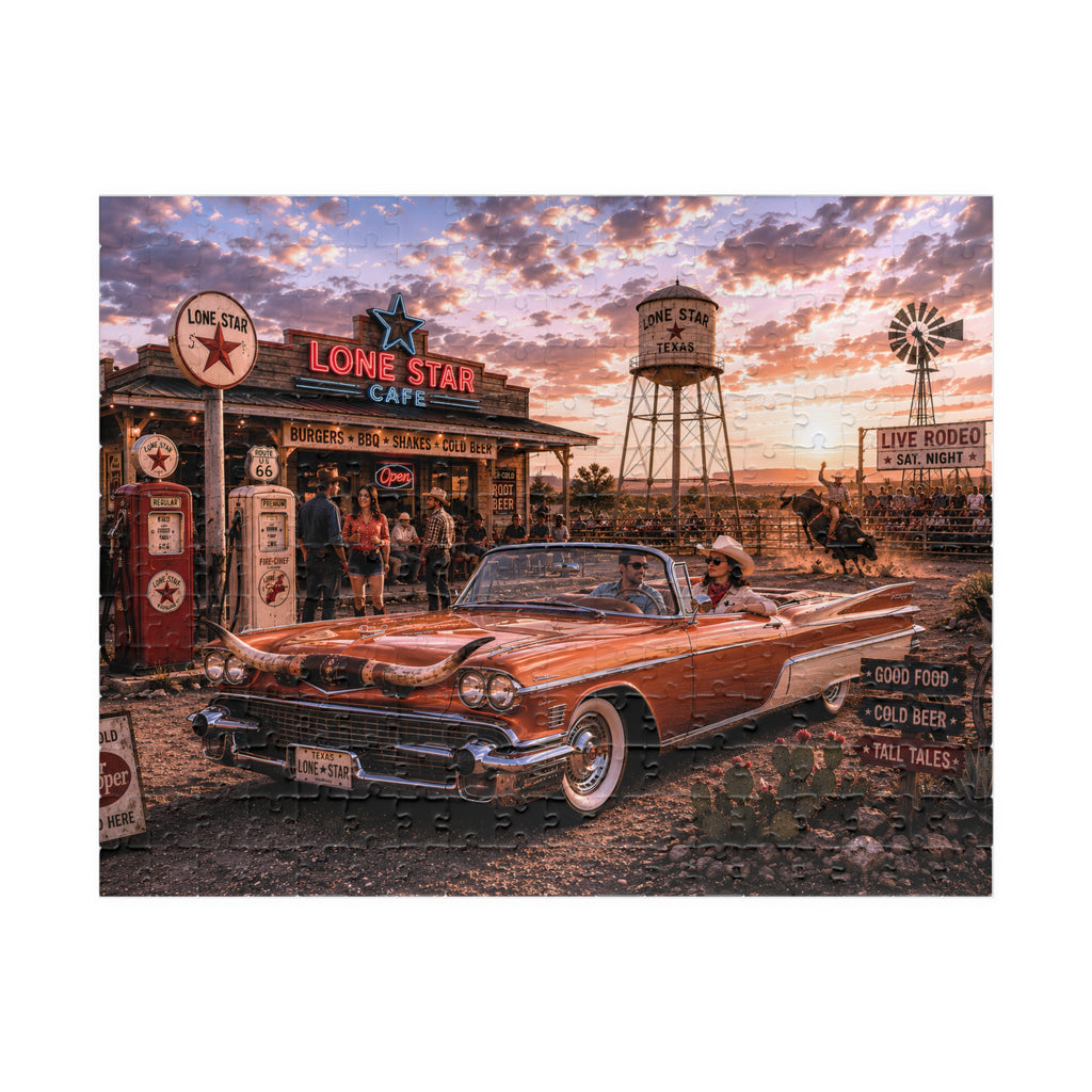 Darling, We're Not Turning Back – Retro Route 66 Road Trip Art Puzzle