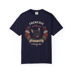Black French Bulldog Mom Shirt, Black Frenchie Gift for Dog Mom, Floral French Bulldog Tee, Comfort Colors Coffee Lover Shirt