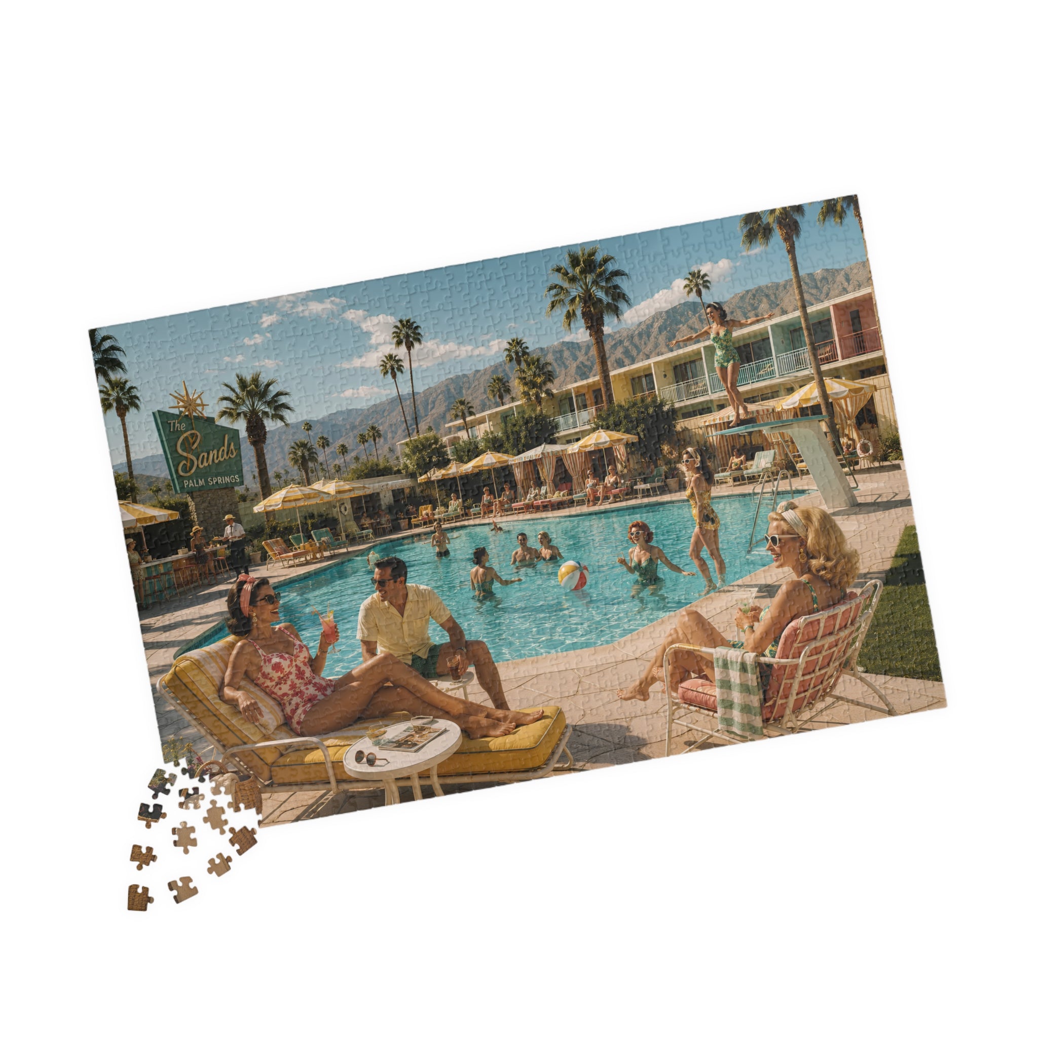 Check In, Dress Down – Palm Springs Poolside Jigsaw Puzzle