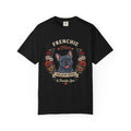 Blue French Bulldog Dog Mom T-Shirt | Fueled by Coffee & Frenchie Love
