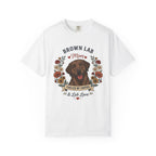 Chocolate Labrador Dog Mom T-Shirt | Fueled by Coffee & Lab Love