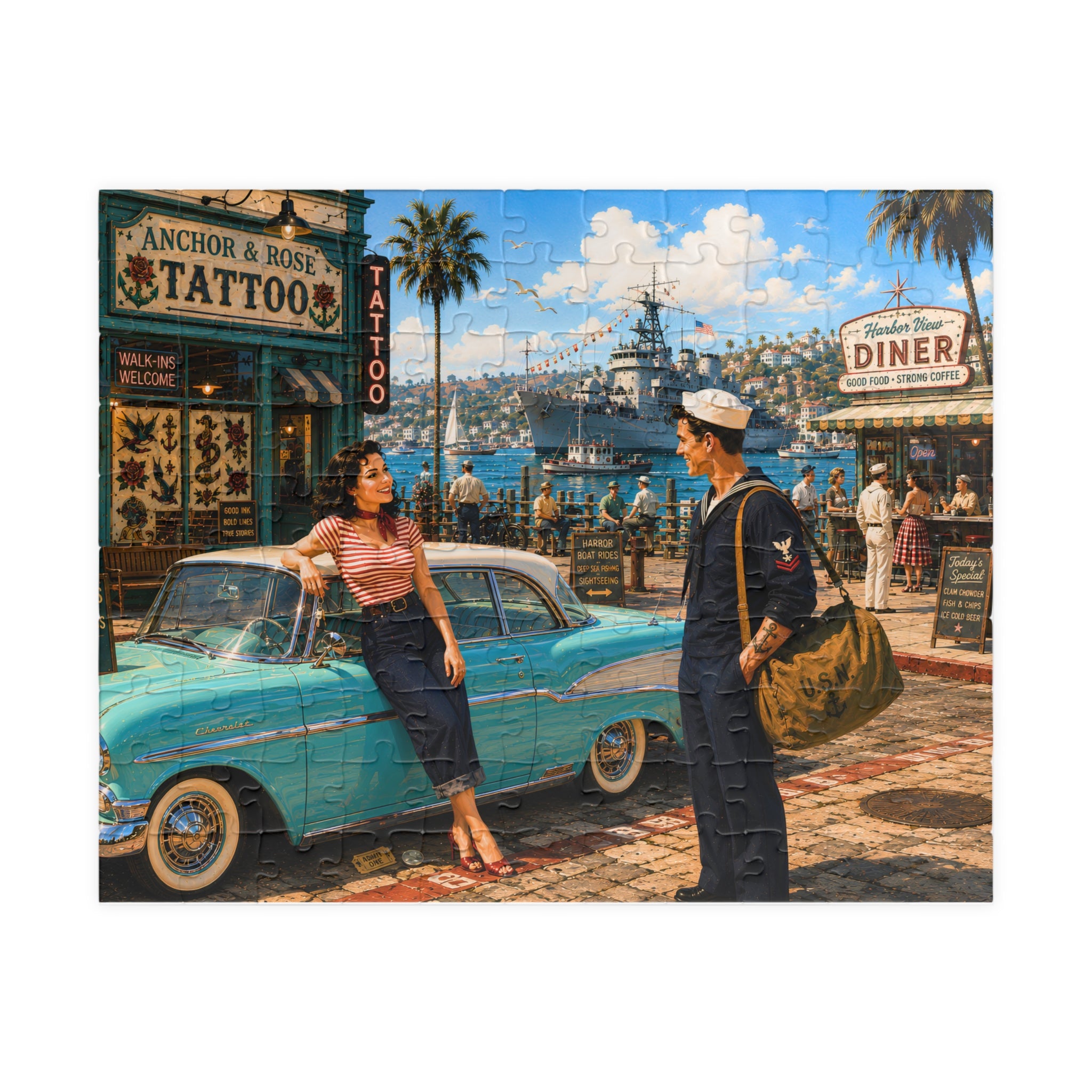 Shore Leave Has Its Perks – Vintage Sailor & Tattoo Art Puzzle