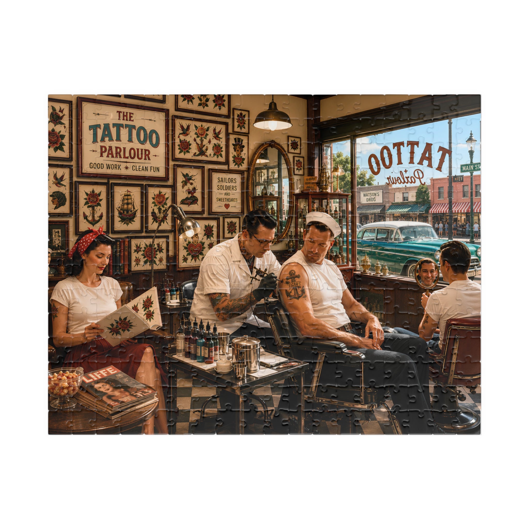 Good Girls Have Tattoos Too – Vintage Tattoo Parlour Art Puzzle
