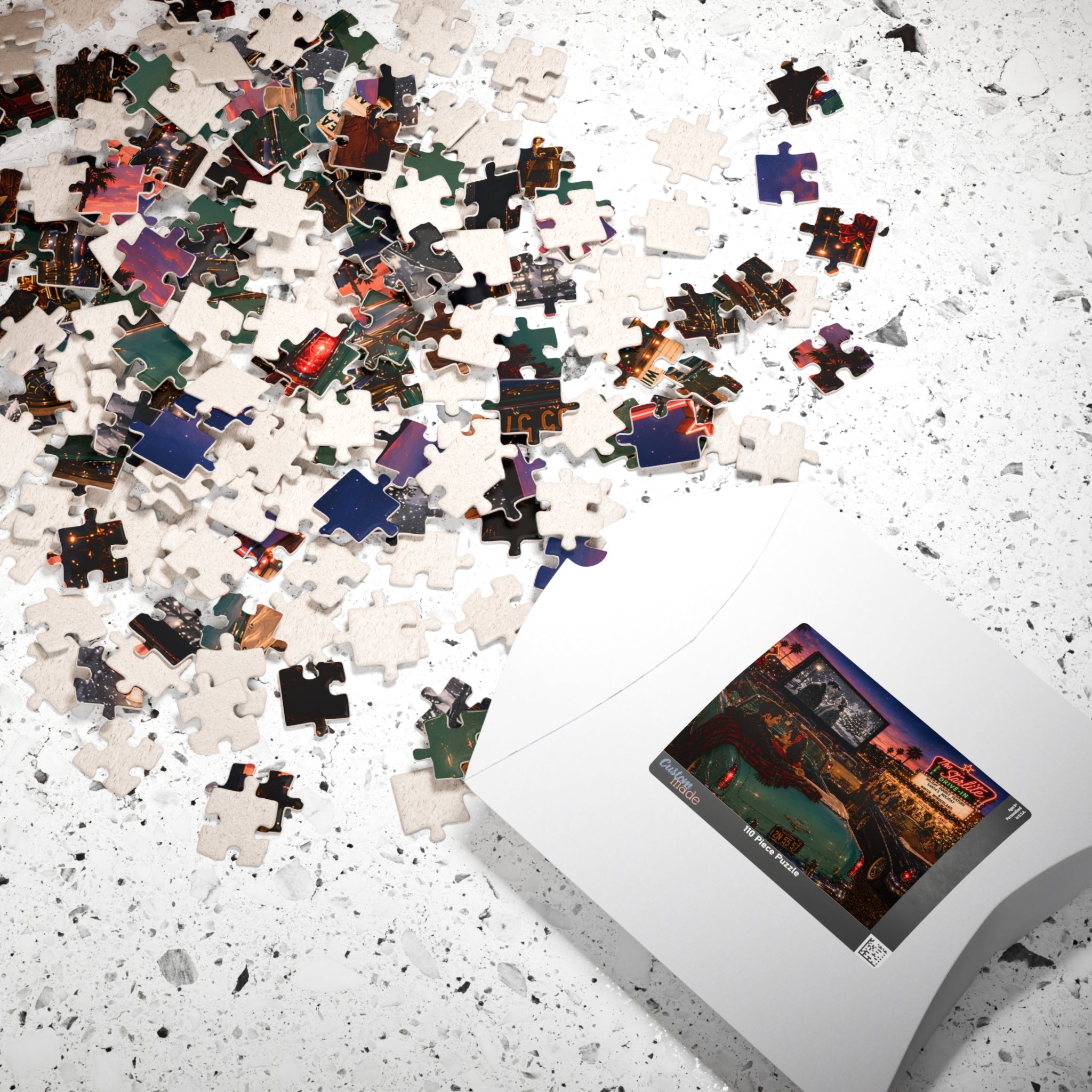 Starlite Drive-In – Retro Date Night & Classic Car Art Puzzle