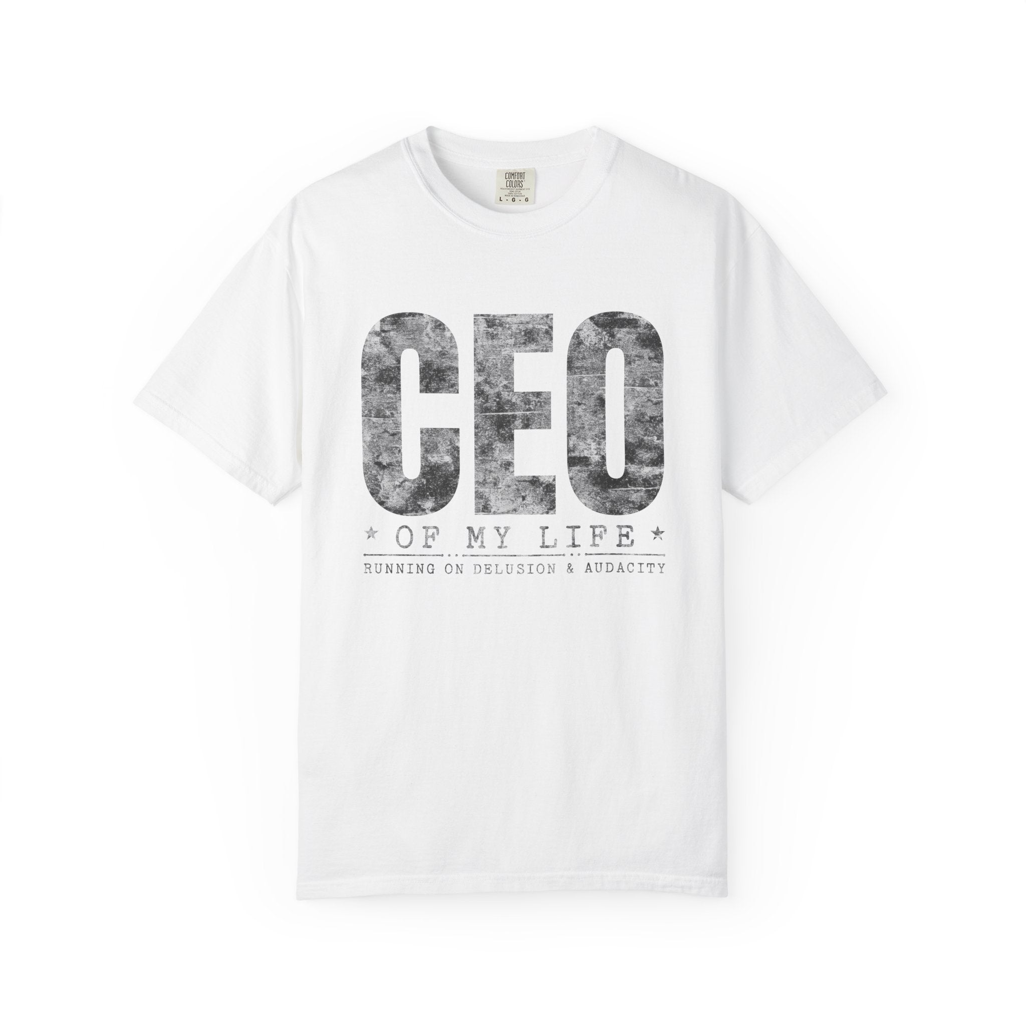 Running on Delusion & Audacity – Funny Entrepreneur T-Shirt | Explorer Edition
