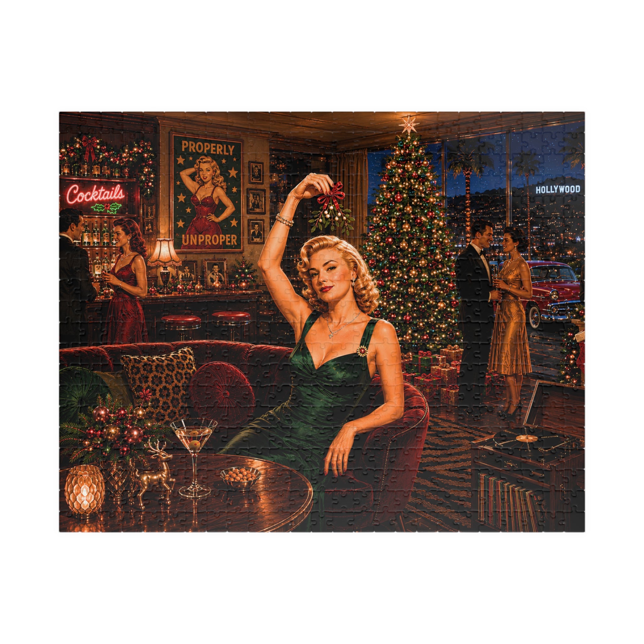 Dressed for Trouble – Vintage Cocktail Lounge Jigsaw Puzzle