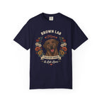 Chocolate Labrador Dog Mom T-Shirt | Fueled by Coffee & Lab Love