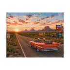 No Plans, No Problem – Retro Route 66 Desert Road Trip Art Puzzle