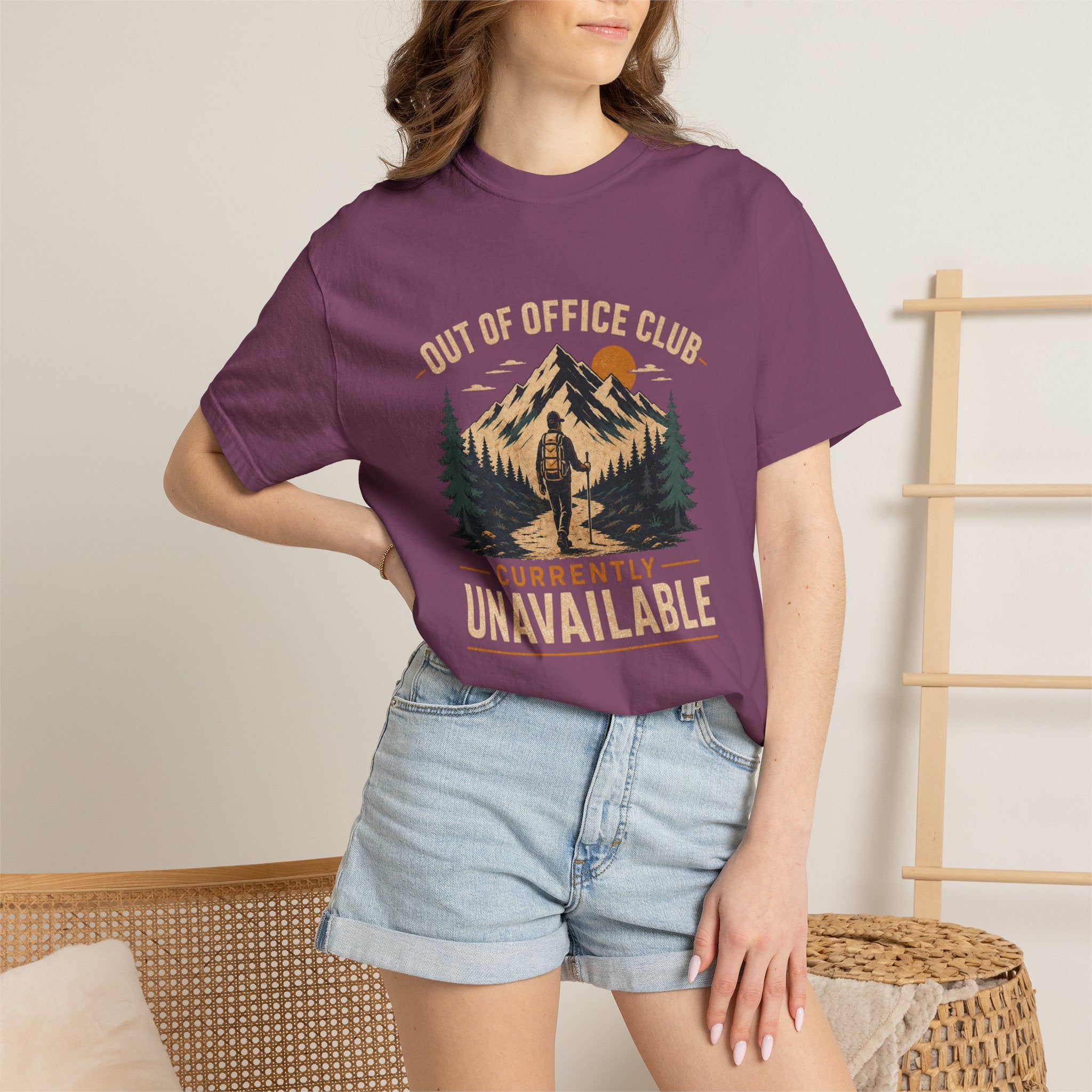 Out Of Office Club Hiking Shirt, Backpacker Gift, Adventure Travel Tee, Nature Lover Shirt, Mountain Hiking Comfort Colors Tee