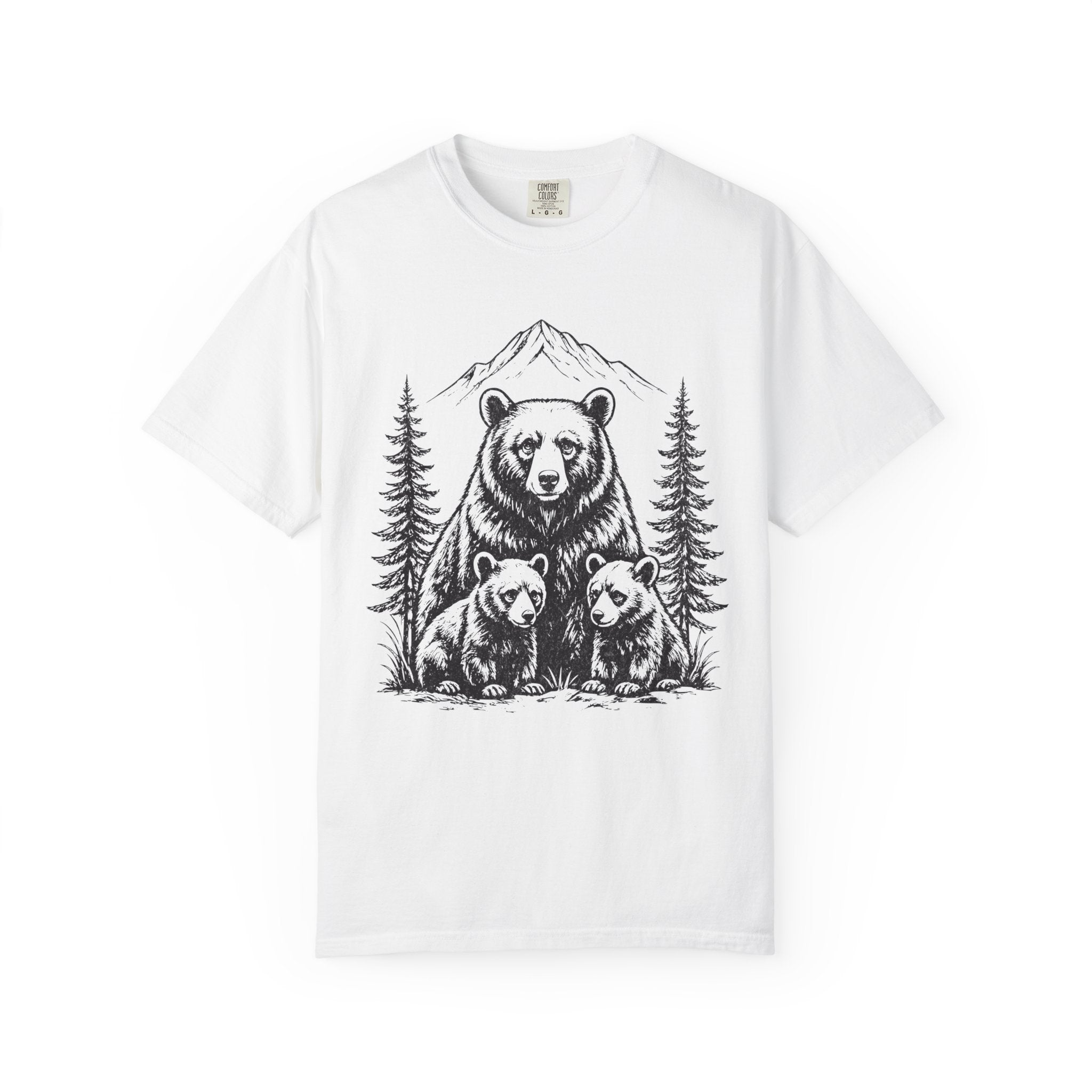 Bear Family Nature Shirt, Wildlife Lover Gift, Woodland Animal Tee, Forest Family Graphic Shirt, Comfort Colors Tee