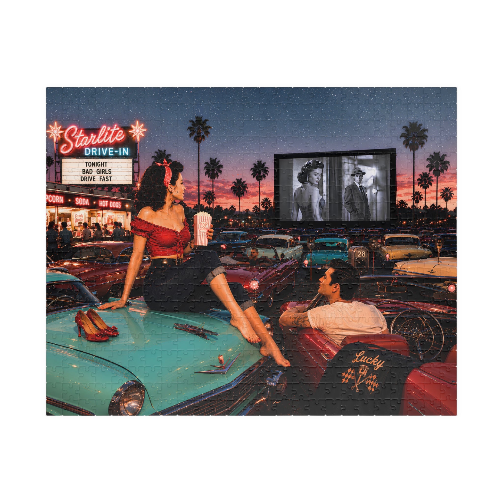 Meet Me After the Movie – Retro Drive-In Art Puzzle