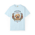 Light Golden Retriever Dog Mom T-Shirt | Fueled by Coffee & Golden Love