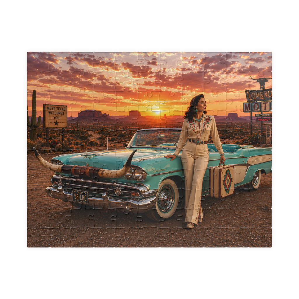 Last Exit Before Nowhere – Desert Road Trip Jigsaw Puzzle