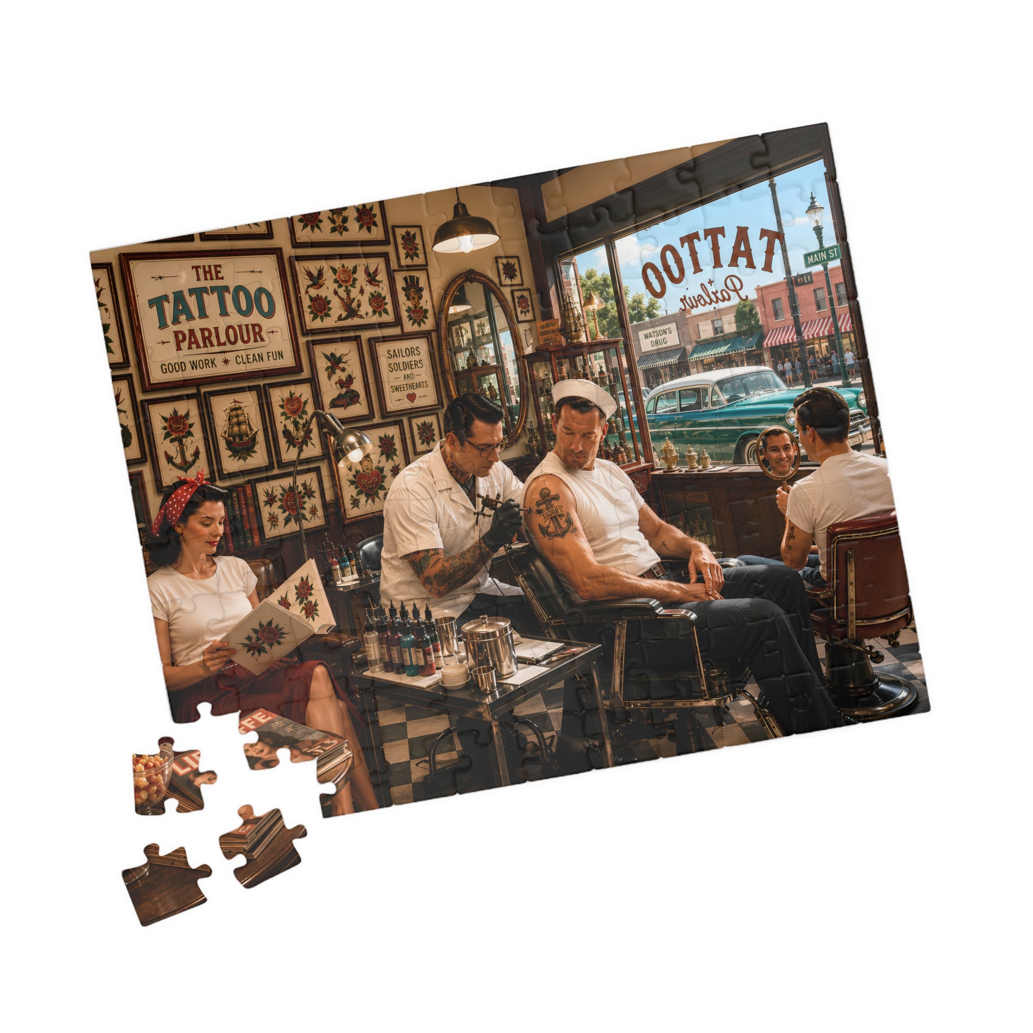 Good Girls Have Tattoos Too – Vintage Tattoo Parlour Art Puzzle