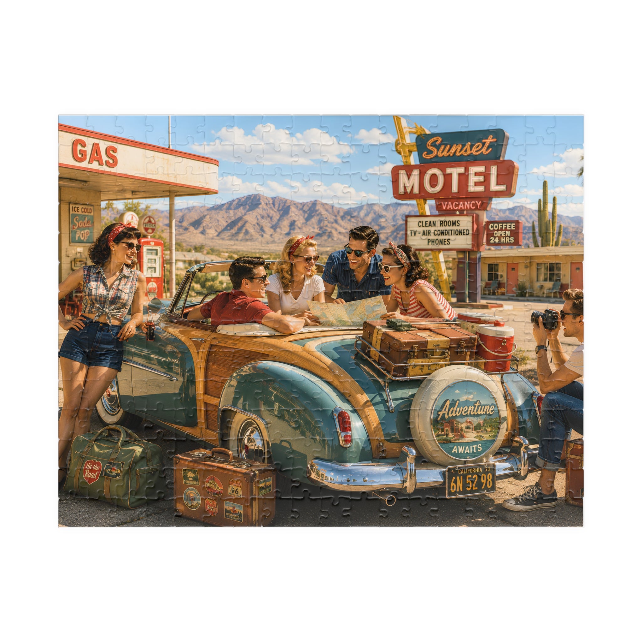 We'll Figure It Out at the Next Motel – Retro Road Trip Art Puzzle
