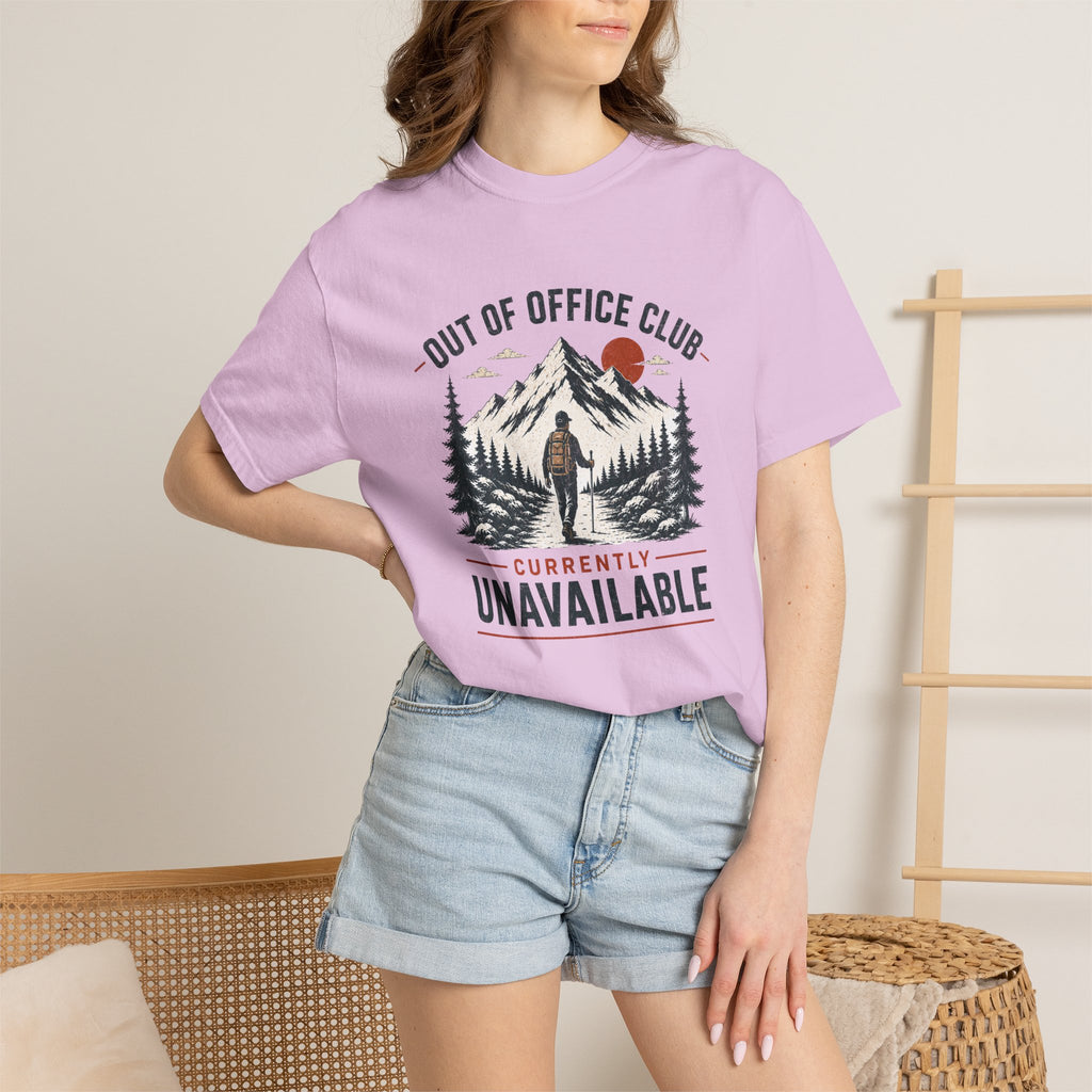 Out Of Office Club Hiking Shirt, Backpacker Gift, Adventure Travel Tee, Nature Lover Shirt, Mountain Hiking Comfort Colors Tee